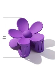 花朵設計髮爪 - 紫色 - 查看 6