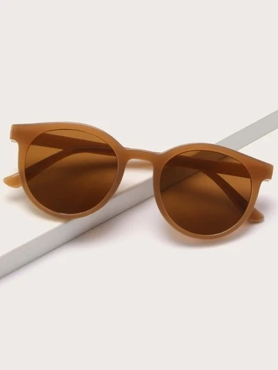 1 件女士圆形电脑镜框个性化时尚眼镜，适合日常佩戴休闲海滩配饰女士眼镜遮阳镜