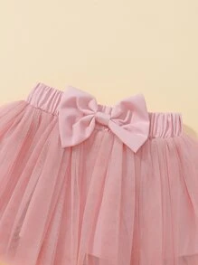 Body Para Bebé Con Ribete De Volantes Y Falda De Malla Con Lazo - Multicolor - Ver 7