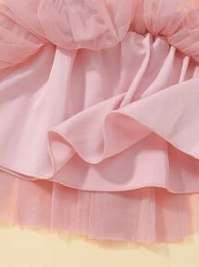 Body Para Bebé Con Ribete De Volantes Y Falda De Malla Con Lazo - Multicolor - Ver 8