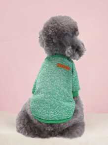 1件軟厚保暖綠色小毛衣,適用於貓、泰迪、狗等寵物 - 綠色 - 查看 2