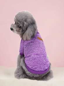 1件柔軟且厚實的暖色系寵物貓狗毛衣,適用於薩摩耶犬和泰迪狗 - 紫色 - 查看 2