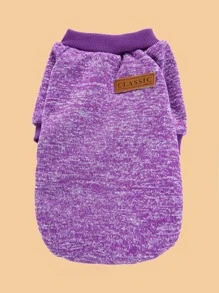 1件柔軟且厚實的暖色系寵物貓狗毛衣,適用於薩摩耶犬和泰迪狗 - 紫色 - 查看 3