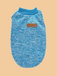 1入組字母設計寵物運動衫 - 藍色 - 查看 2
