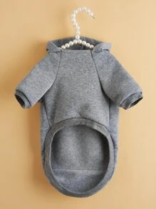 Slogan Graphic Pet Hoodie - Grey - View 3