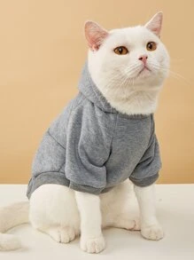 Slogan Graphic Pet Hoodie - Grey - View 4