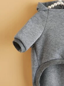 Slogan Graphic Pet Hoodie - Grey - View 5
