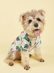 1入組火烈鳥圖案寵物襯衫 - 彩色 - 查看 1