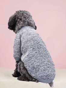 字母設計寵物狗狗衛衣 - 灰色 - 查看 1