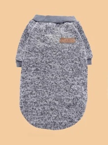 字母設計寵物狗狗衛衣 - 灰色 - 查看 2