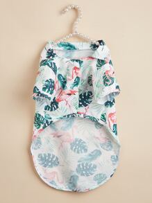 1入組火烈鳥圖案寵物襯衫 - 彩色 - 查看 6