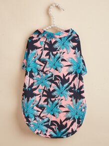 金毛猎犬和贵宾犬宠物衬衫，夏威夷菠萝椰子树海滩休闲服装，适合狗和猫，春夏 - 彩色 - 查看 2