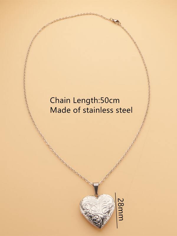 Open Locket Heart Pendant Necklace SHEIN USA