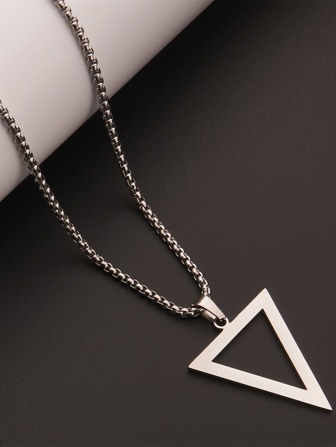 Fashionable and Popular Men Geometric Charm Necklace Stainless Steel for Jewelry Gift and for a Stylish Look
