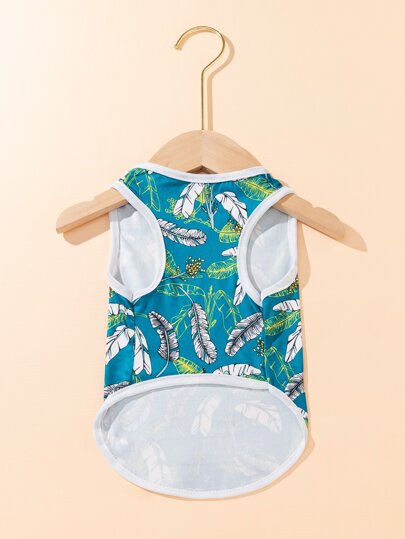 Tank de mascota con estampado de pluma