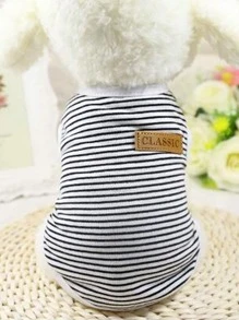 條紋印花寵物背心 - 彩色 - 查看 4