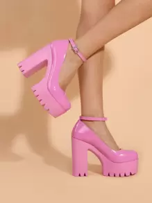 shein white platform heels