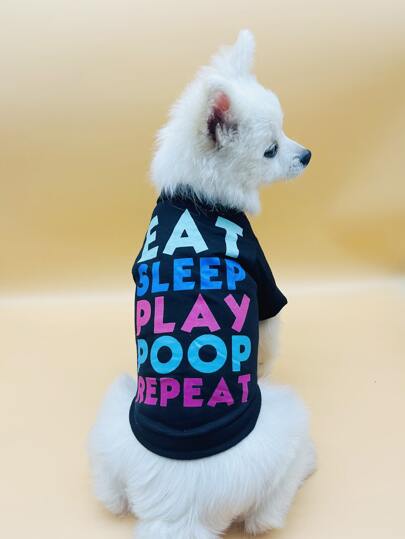 T-shirt pour animaux de compagnie à lettres