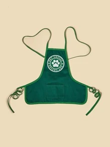 1 件字母图案宠物围裙万圣节万圣节服装 - 綠色 - 查看 2