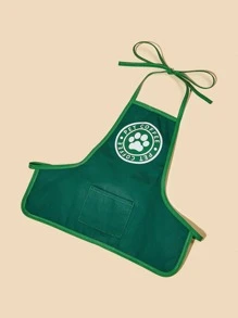 1 件字母图案宠物围裙万圣节万圣节服装 - 綠色 - 查看 3