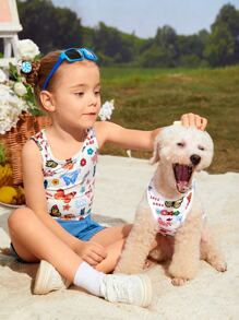 PETSIN 1入組蝴蝶圖案寵物背心 - 彩色 - 查看 7