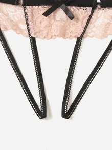 Classic Sexy Set de lencería con encaje floral - Rosa Pálido - Ver 5