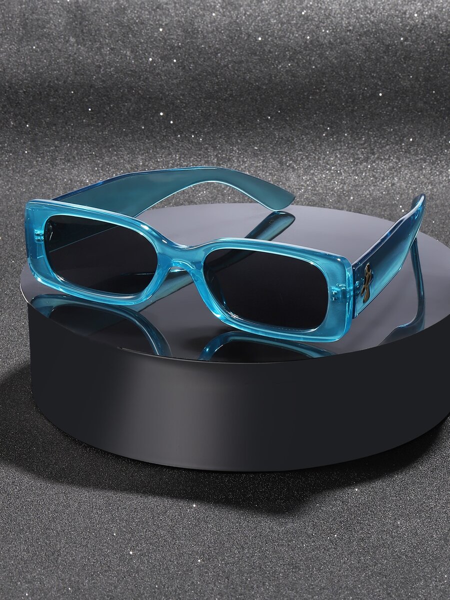 1pc Classic Square Shaped Sunglasses For Men, Halloween Casual Sunglasses Sun Glasses - Blue - View 1