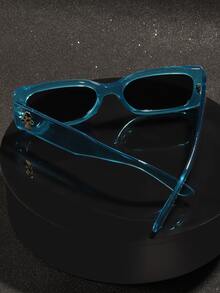 1pc Classic Square Shaped Sunglasses For Men, Halloween Casual Sunglasses Sun Glasses - Blue - View 3