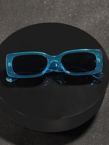 1pc Classic Square Shaped Sunglasses For Men, Halloween Casual Sunglasses Sun Glasses - Blue - View 2