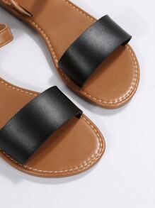 Dép bệt Nữ Khối Màu Đúng mốt - màu đen - Xem 5