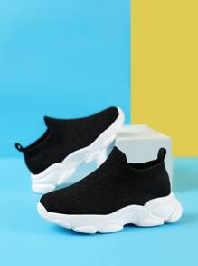 Boys Slip On Chunky Sneakers - Black - View 2