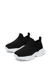 Boys Slip On Chunky Sneakers - Black - View 3