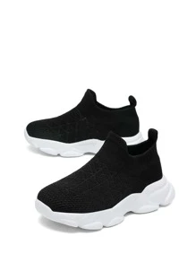 Boys Slip On Chunky Sneakers - Black - View 4