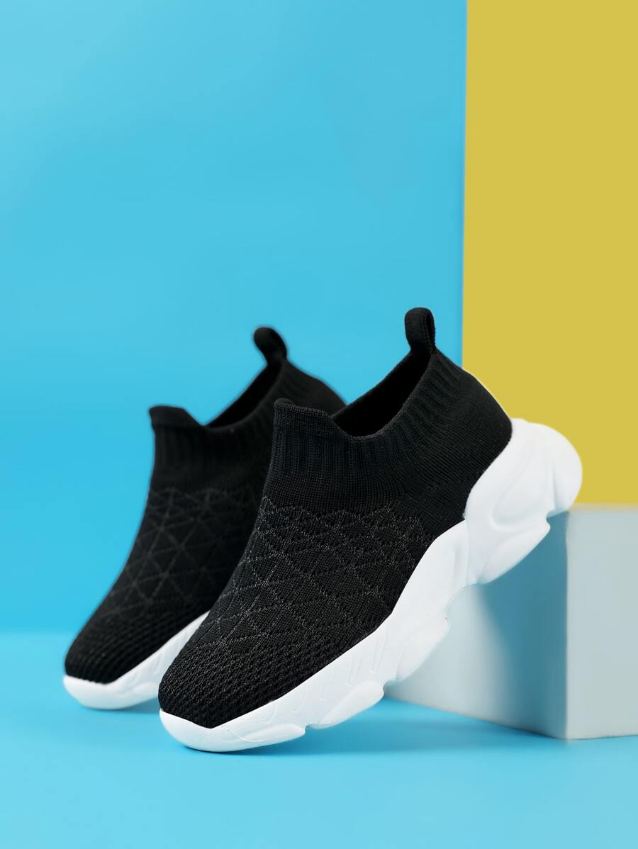 Boys Slip On Chunky Sneakers - Black - View 1