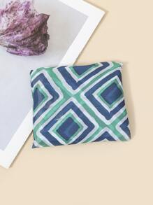 Lightweight, Portable Casual, Fashion Geometric Print Shopper Bag For Girls, Women, College Students, Rookies & White-collar Workers For Fall, Winter Essential, For Work, Office, Commute, College, For Autumn & Winter, Outdoors - Multicolor - View 3