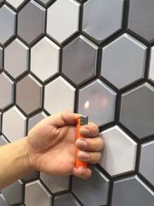 1pc Geometric Pattern Random Wall Paper - Multicolor - View 3