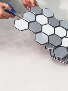 1pc Geometric Pattern Random Wall Paper - Multicolor - View 2