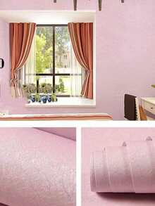 1入組素色牆紙 - 粉色 - 查看 3