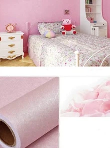 1入組素色牆紙 - 粉色 - 查看 4