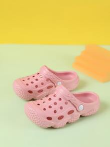 Girls Hollow Out Vented Clogs - Pink - View 2