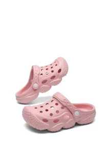 Girls Hollow Out Vented Clogs - Pink - View 4