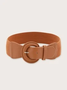 Round Buckle Elastic Belt