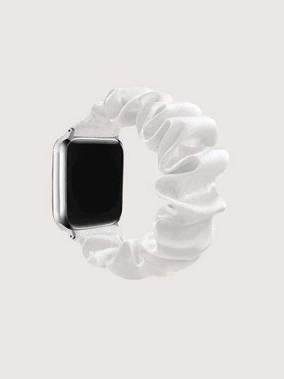 1개 여성용 플리츠 탄성 시계줄 애플워치 49mm 45mm 44mm 42mm 40mm 41mm 38mm용, 애플워치 울트라/SE/8/7/6/5/4/3/2 시리즈 호환