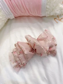 Flower Print Bow Decor Hair Clip - Multicolor - View 5