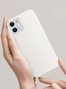 2 pezzi Protezione lente con decorazione di strass compatibile con 15/15Pro/15Plus/15Promax, regalo per compleanni, famiglia, amici, cristallo scintillante, protezione lente, accessori per telefono, impermeabile, antiurto, anti-caduta, anti-graffio, anti-impronta digitale, copertura completa - Argento - Visualizzare 2