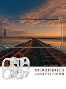 2 pezzi Protezione lente con decorazione di strass compatibile con 15/15Pro/15Plus/15Promax, regalo per compleanni, famiglia, amici, cristallo scintillante, protezione lente, accessori per telefono, impermeabile, antiurto, anti-caduta, anti-graffio, anti-impronta digitale, copertura completa - Argento - Visualizzare 3