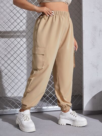 Our Plus Flap Pocket Cargo Pants is such a vibe - ROMWE