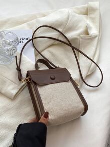 防水、輕盈、商務休閒迷你兩色頂部提把翻蓋方形包適合青少年女孩女大學生、菜鳥和白領，非常適合辦公室、大學、工作、商務、通勤、戶外、旅行、郊遊 - 彩色 - 查看 7