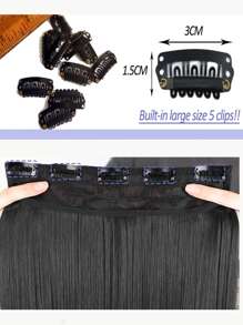 Extra Long Straight Synthetic Hair Extension - Black - View 5