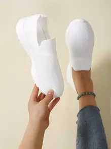 Zapatos para correr slip on minimalista - Blanco - Ver 3